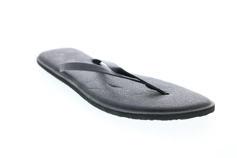 Sanuk Yoga Bliss SWS11048-BLK Womens Black Canvas Flip-Flops Sandals Shoes 