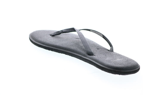 Sanuk Yoga Bliss SWS11048-BLK Womens Black Canvas Flip-Flops Sandals Shoes 