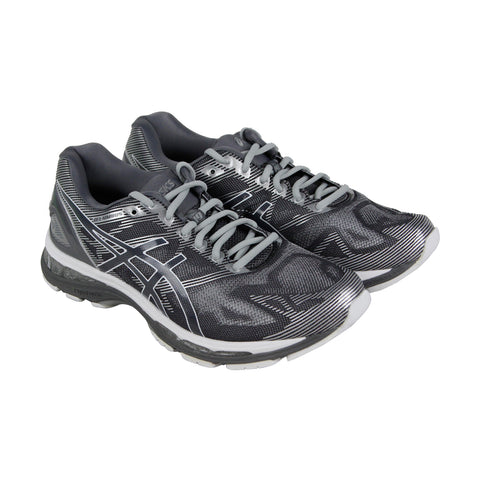 Asics Gel Nimbus 19 Mens Gray Nylon Athletic Lace Up Running Shoes