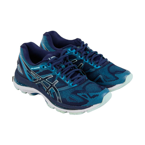 Asics Gel Nimbus 19 Womens Blue Mesh Athletic Lace Up Running Shoes