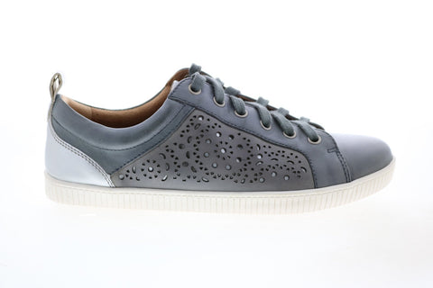 Earth Tangor Womens Blue Leather Lace Up Lifestyle Sneakers Shoes