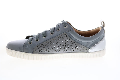 Earth Tangor Womens Blue Leather Lace Up Lifestyle Sneakers Shoes