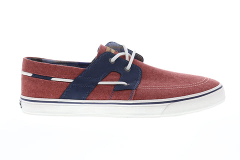 Tommy Bahama Stripe Breaker TB7F00147 Mens Red Canvas Casual Boat Shoes Loafers