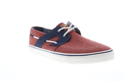 Tommy Bahama Stripe Breaker TB7F00147 Mens Red Canvas Casual Boat Shoes Loafers