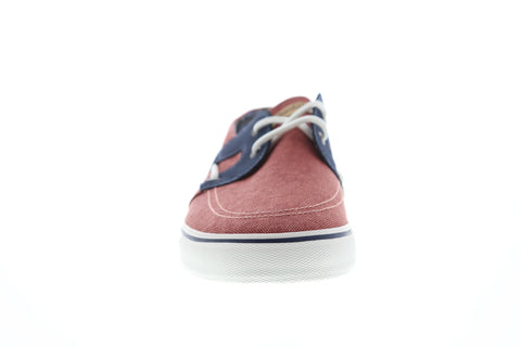 Tommy Bahama Stripe Breaker TB7F00147 Mens Red Canvas Casual Boat Shoes Loafers