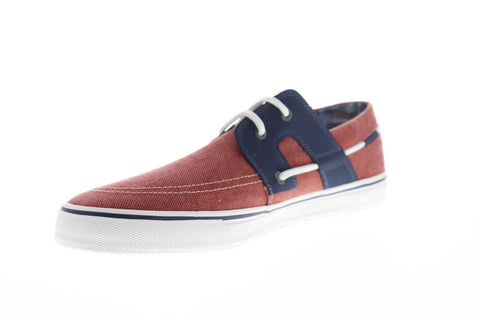 Tommy Bahama Stripe Breaker TB7F00147 Mens Red Canvas Casual Boat Shoes Loafers