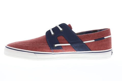 Tommy Bahama Stripe Breaker TB7F00147 Mens Red Canvas Casual Boat Shoes Loafers