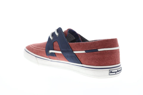 Tommy Bahama Stripe Breaker TB7F00147 Mens Red Canvas Casual Boat Shoes Loafers
