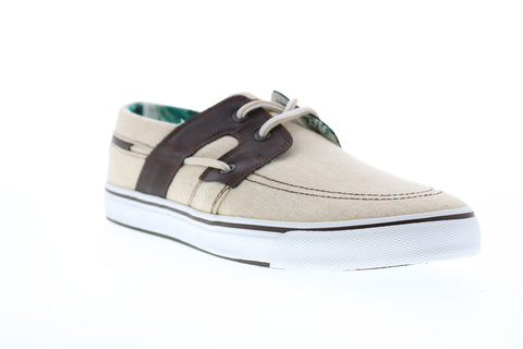 Tommy Bahama Stripe Breaker TB7F00147 Mens Beige Tan Canvas Boat Shoes Loafers