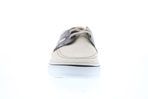 Tommy Bahama Stripe Breaker TB7F00147 Mens Beige Tan Canvas Boat Shoes Loafers