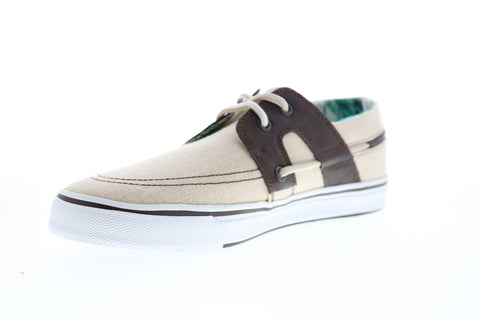 Tommy Bahama Stripe Breaker TB7F00147 Mens Beige Tan Canvas Boat Shoes Loafers