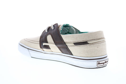 Tommy Bahama Stripe Breaker TB7F00147 Mens Beige Tan Canvas Boat Shoes Loafers