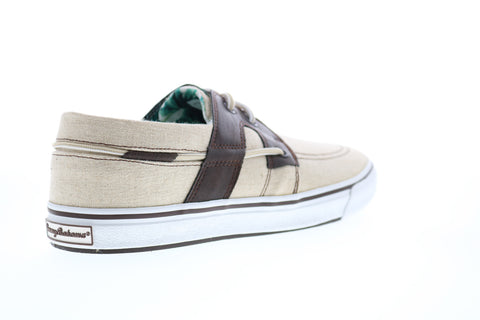 Tommy Bahama Stripe Breaker TB7F00147 Mens Beige Tan Canvas Boat Shoes Loafers