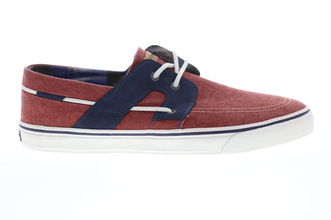 Tommy Bahama Stripes Asunder TB7F10147 Mens Red Canvas Deck Boat Shoes Loafers
