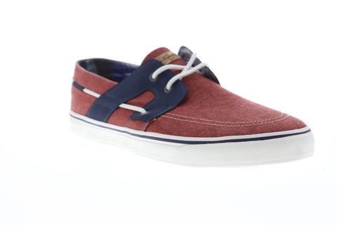 Tommy Bahama Stripes Asunder TB7F10147 Mens Red Canvas Deck Boat Shoes Loafers