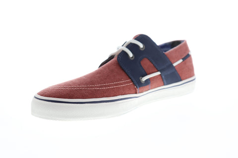 Tommy Bahama Stripes Asunder TB7F10147 Mens Red Canvas Deck Boat Shoes Loafers