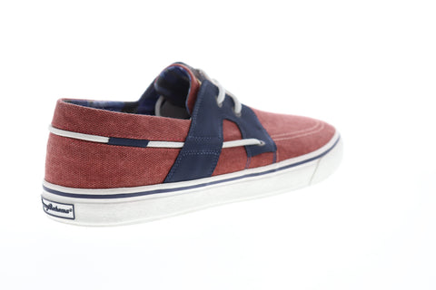 Tommy Bahama Stripes Asunder TB7F10147 Mens Red Canvas Deck Boat Shoes Loafers
