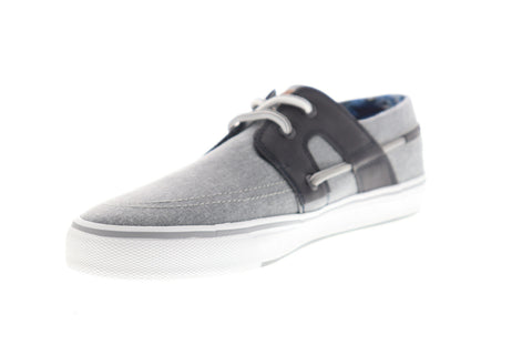 Tommy Bahama Stripes Asunder TB7F10147 Mens Gray Canvas Deck Boat Shoes Loafers