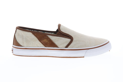 Tommy Bahama Pacific Crest TB7F10149 Mens Beige Tan Canvas Casual Loafers Shoes