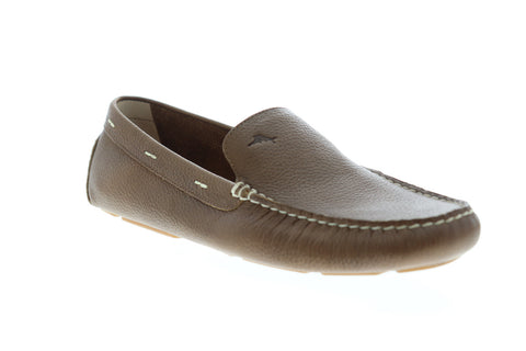 Tommy Bahama Pagota TB7S00047 Mens Brown Wide 2E Leather Moccasin Loafers Shoes