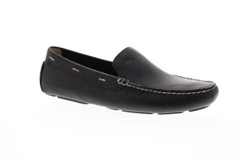 Tommy Bahama Pagota Mens Black Leather Casual Dress Slip On Loafers Shoes