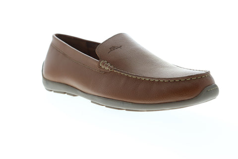 Tommy Bahama Amalfi TB7S00145 Mens Tan Brown Leather Moccasin Loafers Shoes