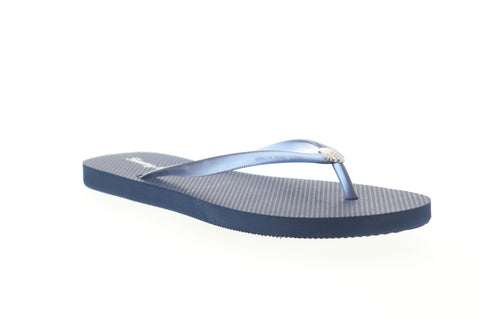 Tommy Bahama Whykiki Flat Solid TB7S00197 Womens Blue Sandals Flip-Flops Shoes