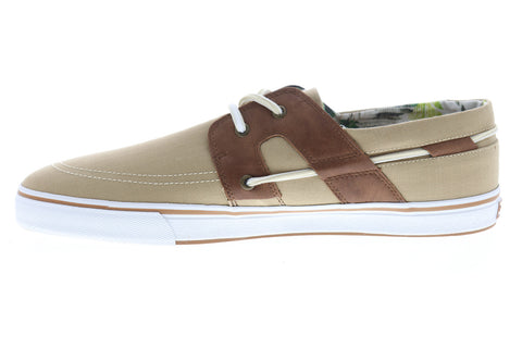Tommy Bahama Stripe Breaker 2 Mens Tan Brown Loafers & Slip Ons Boat Shoes