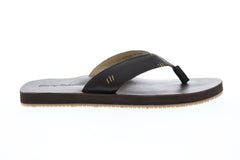 Tommy Bahama Adderly Mens Brown Leather Flip Flops Slip On Sandals Shoes