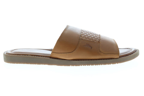 Tommy Bahama Gennesee Palms TB8M10093 Mens Brown Leather Slides Sandals Shoes
