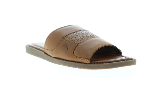 Tommy Bahama Gennesee Palms TB8M10093 Mens Brown Leather Slides Sandals Shoes