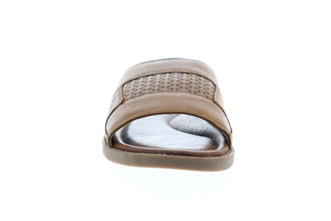 Tommy Bahama Gennesee Palms TB8M10093 Mens Brown Leather Slides Sandals Shoes