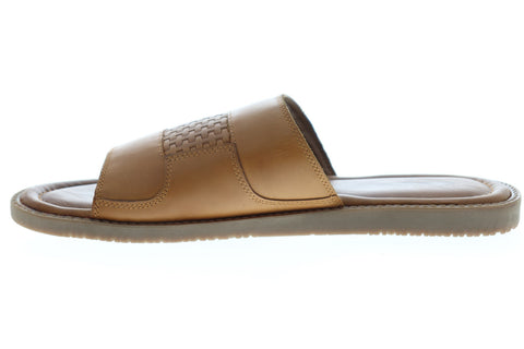 Tommy Bahama Gennesee Palms TB8M10093 Mens Brown Leather Slides Sandals Shoes