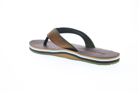 Tommy Bahama Khenan TB9M00223 Mens Brown Leather Flip-Flops Sandals Shoes