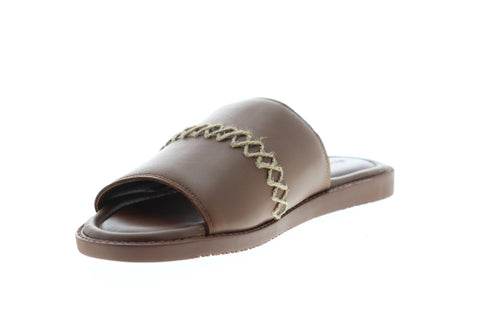 Tommy Bahama Adwin TB9M0115 Mens Brown Leather Slip On Slides Sandals Shoes