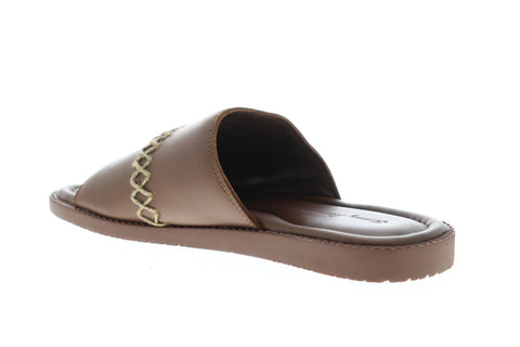 Tommy Bahama Adwin TB9M0115 Mens Brown Leather Slip On Slides Sandals Shoes