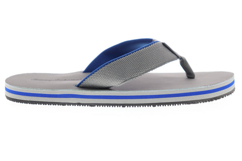 Tommy Bahama Khenan TB9M0138 Mens Gray Canvas Flip-Flops Sandals Shoes