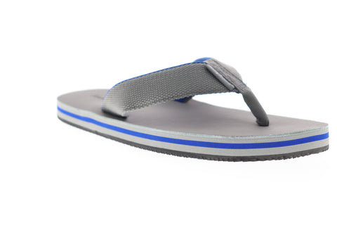 Tommy Bahama Khenan TB9M0138 Mens Gray Canvas Flip-Flops Sandals Shoes