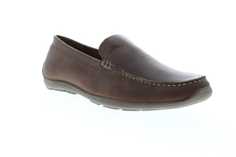 Tommy Bahama Acanto TB9M10045 Mens Brown Leather Low Top Moccasin Loafers Shoes