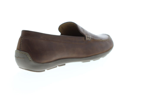 Tommy Bahama Acanto TB9M10045 Mens Brown Leather Low Top Moccasin Loafers Shoes