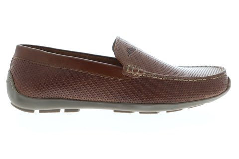 Tommy Bahama Acanto TB9M10045 Mens Brown Leather Low Top Moccasin Loafers Shoes