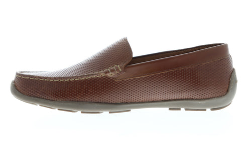Tommy Bahama Acanto TB9M10045 Mens Brown Leather Low Top Moccasin Loafers Shoes