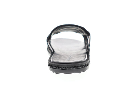 Tommy Bahama Hamlin TB9M1112 Mens Black Leather Slip On Slides Sandals Shoes