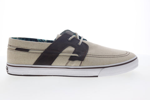 Tommy Bahama Stripes Asunder TB7F10147 Mens Beige Tan Canvas Boat Shoes Loafers