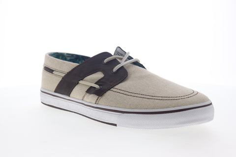Tommy Bahama Stripes Asunder TB7F10147 Mens Beige Tan Canvas Boat Shoes Loafers