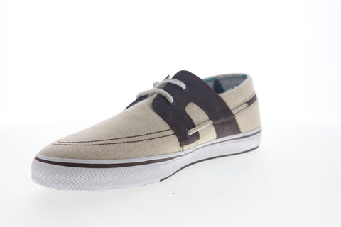 Tommy Bahama Stripes Asunder TB7F10147 Mens Beige Tan Canvas Boat Shoes Loafers