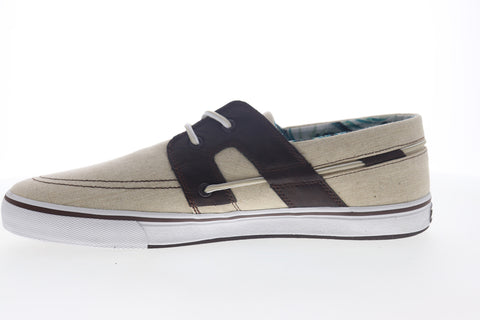 Tommy Bahama Stripes Asunder TB7F10147 Mens Beige Tan Canvas Boat Shoes Loafers
