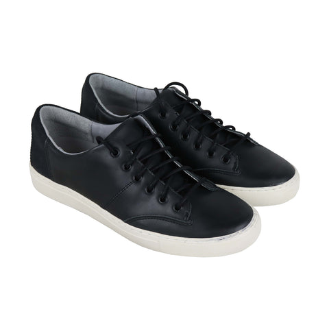 TCG Cooper Mens Black Leather Low Top Lace Up Sneakers Shoes