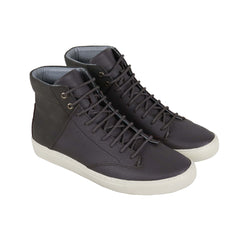 TCG Porter Mens Gray Leather High Top Lace Up Sneakers Shoes
