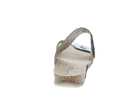 Earth Origins Tessa Womens Silver Leather Strap Sandals Shoes